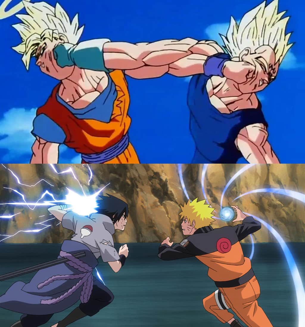 Goku vs Vegeta, Sasuke vs Naruto