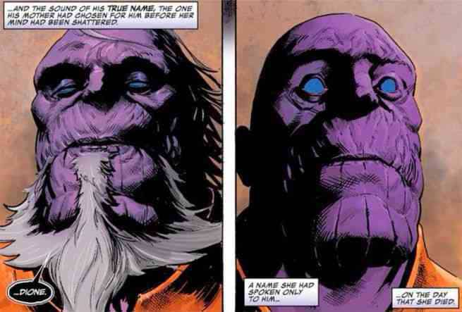 Thanos revela seu nome para si mesmo