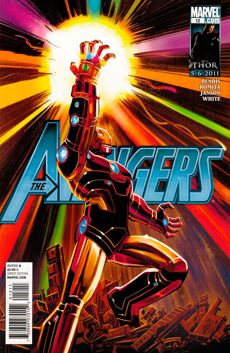 Avengers #12 (2011) - Homem de Ferro com a Manopla do Infinito
