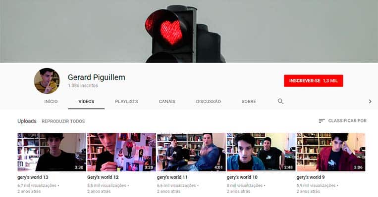 Canal de Gerard Piguillem no YouTube - Merlí