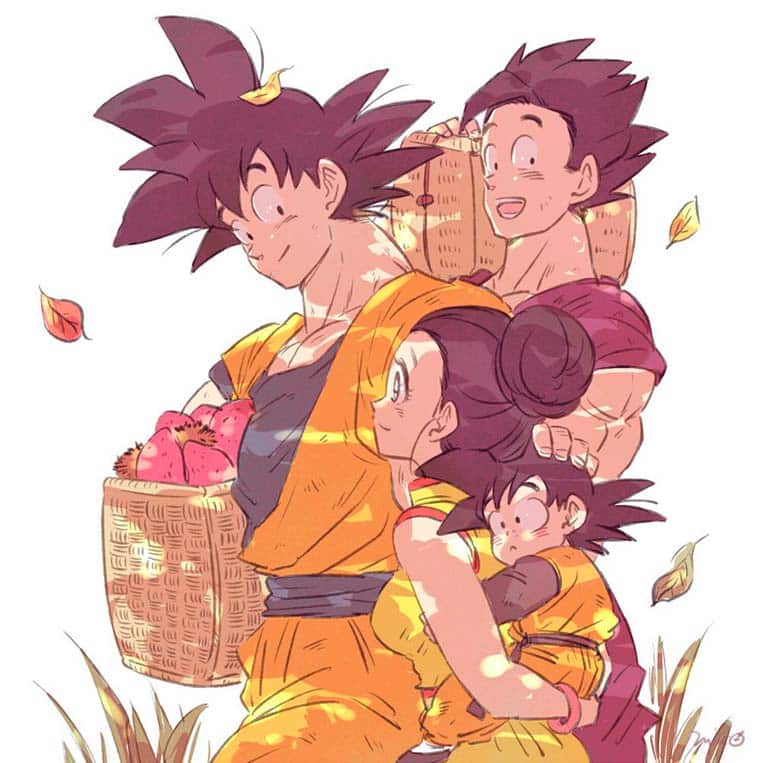 Goku, Goha, Chi-Chi e Goten