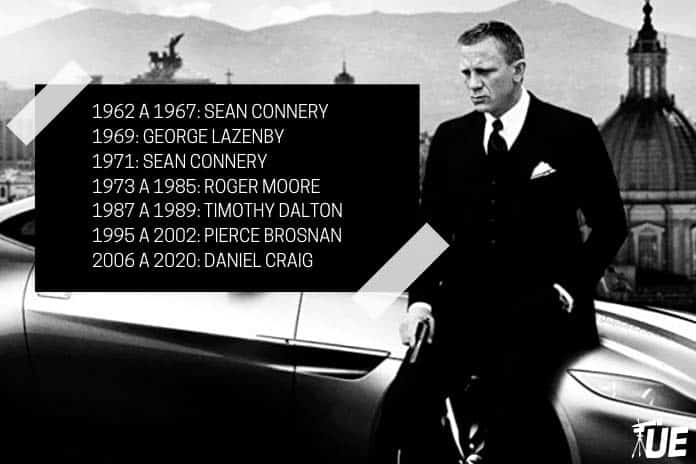Todos os atores que interpretaram o James Bond nos filmes do 007