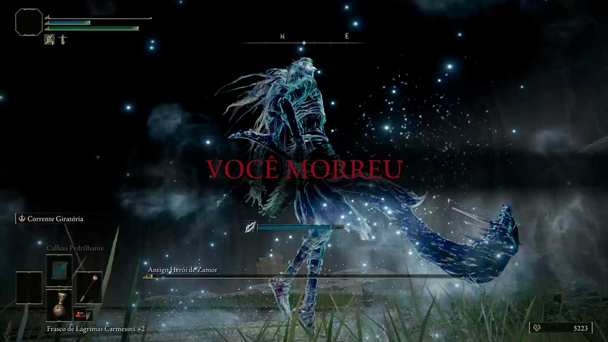 Tela "Você Morreu" do game Elden Ring