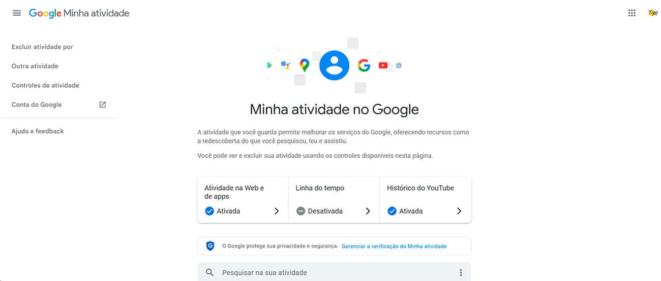 Google Minha Atividade