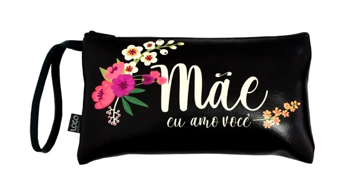 Carteira com o texto Mãe Eu Amo Você